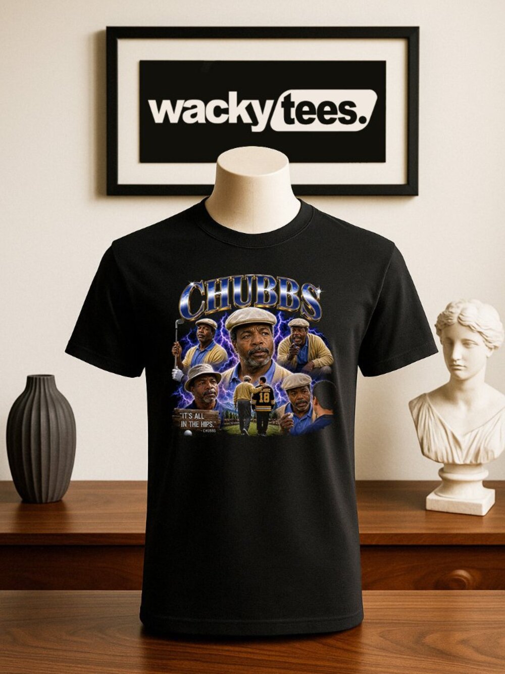 Chubbs Bootleg Style Portrait Happy Gilmore Golf Graphic Tee Shirt